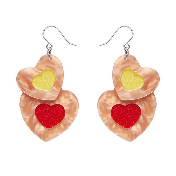 Erstwilder - Katherine Sabbath - Lolly Heart Cookies Drop Earrings - 20th Century Artifacts