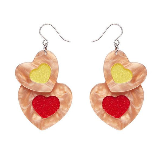 Erstwilder - Katherine Sabbath - Lolly Heart Cookies Drop Earrings - 20th Century Artifacts