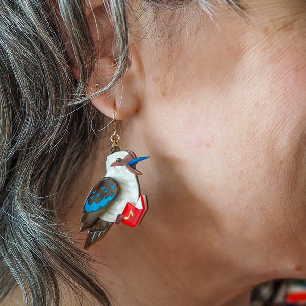 Erstwilder - Kip the Kookaburra Drop Earrings - 20th Century Artifacts