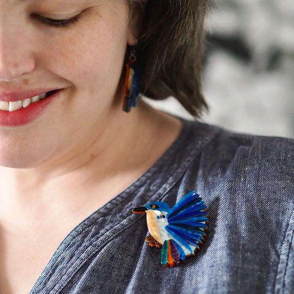 Erstwilder - Kyrie Kingfisher Brooch (Jocelyn Proust) (2022) - 20th Century Artifacts