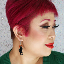 Load image into Gallery viewer, Erstwilder - Le Chat Noir Cat Earrings (2021) - 20th Century Artifacts