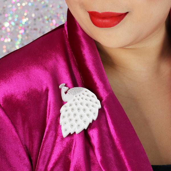 Erstwilder - Le Peacock Royal Brooch (white) (2021) - 20th Century Artifacts