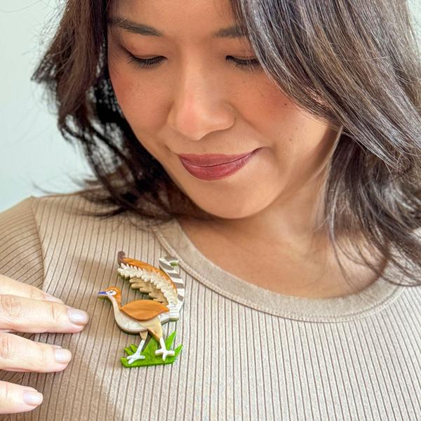 Erstwilder - Lottie the Lyrebird Brooch - 20th Century Artifacts