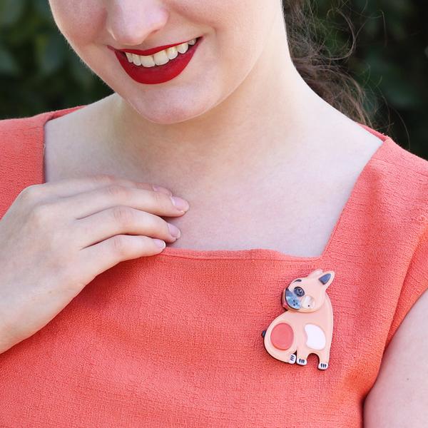 Erstwilder - Lucé the French Bulldog Brooch (Pete Cromer) (2021) - 20th Century Artifacts
