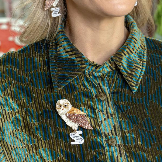 Erstwilder - Magic Faraway Tree - Barny Owl Brooch - 20th Century Artifacts