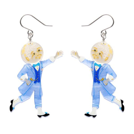 Erstwilder - Magic Faraway Tree - Moonface Drop Earrings - 20th Century Artifacts