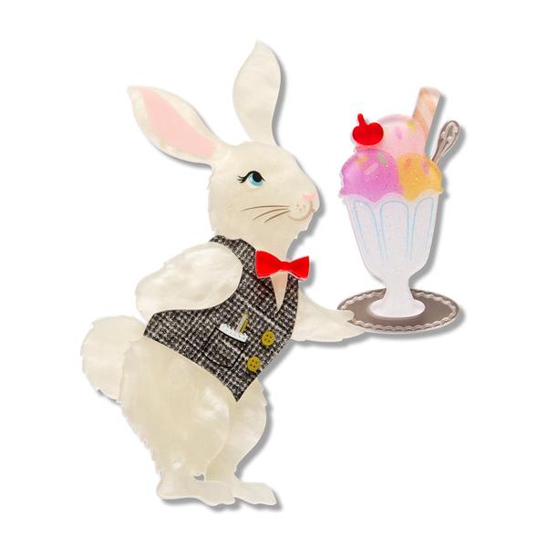 Erstwilder - Magic Faraway Tree - Rabbit Waiter Brooch - 20th Century Artifacts