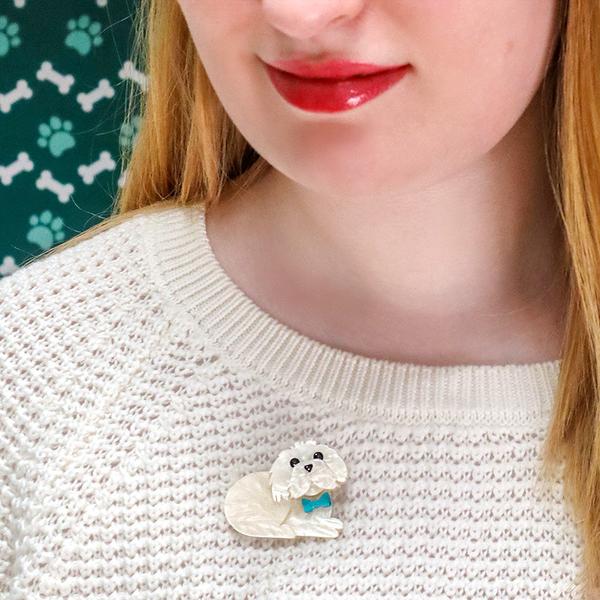 Erstwilder - Marc the Maltese Mini Brooch - 20th Century Artifacts