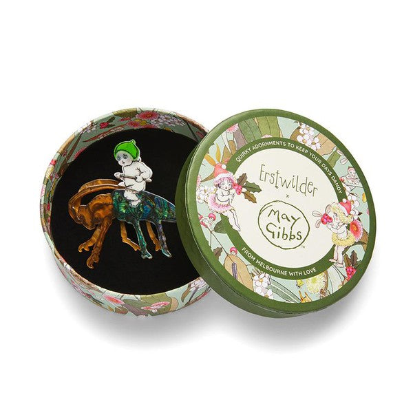 Erstwilder - May Gibbs Christmas Beetle Brooch (2023) - 20th Century Artifacts