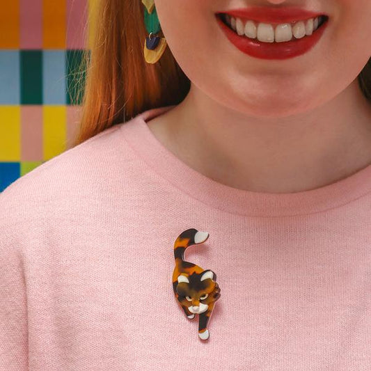 Erstwilder - Meandering Monday Cat Brooch - 20th Century Artifacts