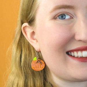Erstwilder - Midnight Magic Pumpkin Drop Earrings - 20th Century Artifacts