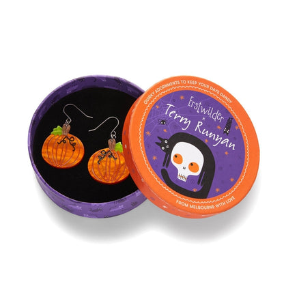 Erstwilder - Midnight Magic Pumpkin Drop Earrings (Terry Runyan 2) (2023) - 20th Century Artifacts