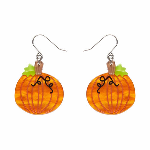 Erstwilder - Midnight Magic Pumpkin Drop Earrings (Terry Runyan 2) (2023) - 20th Century Artifacts