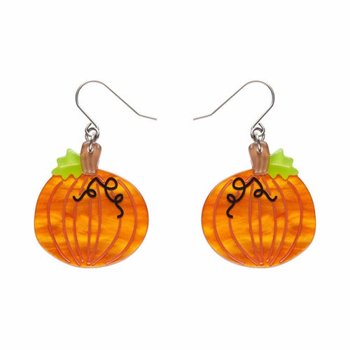 Erstwilder - Midnight Magic Pumpkin Drop Earrings - 20th Century Artifacts