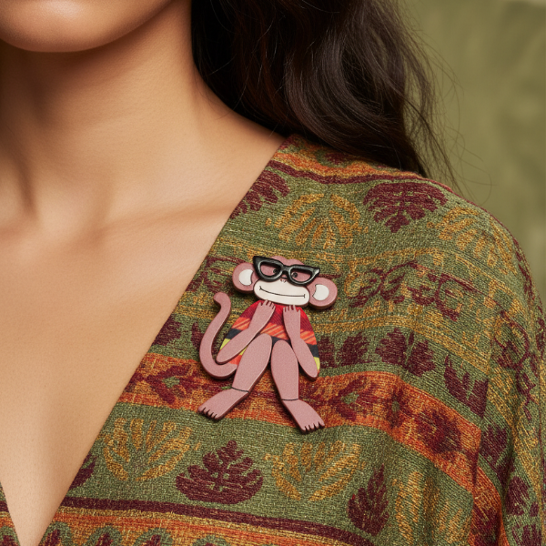 Erstwilder - Moe the Monkey Lover Brooch (2015) (pre-loved) - 20th Century Artifacts