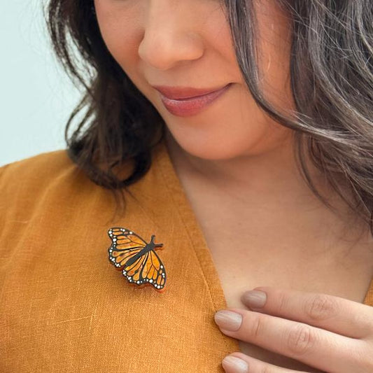 Erstwilder - Monarch Butterfly Simplified Mini Brooch - 20th Century Artifacts