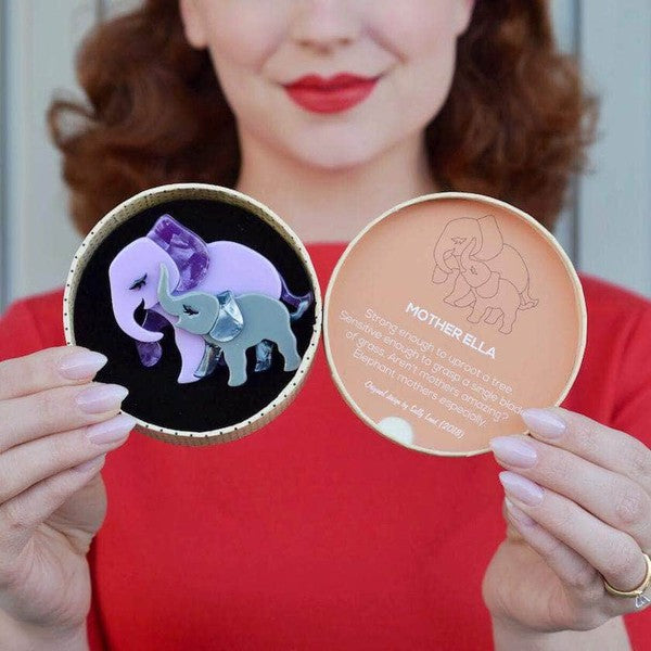 Erstwilder - Mother Ella Elephants Brooch (2018) - 20th Century Artifacts