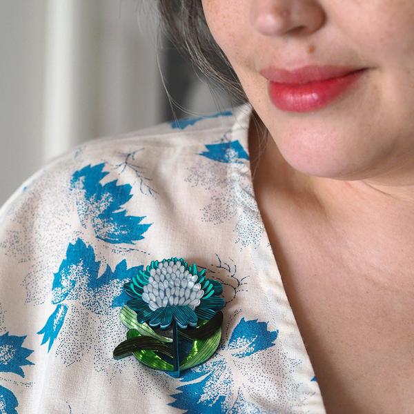 Erstwilder - Mythical Blue Waratah Brooch (Jocelyn Proust) (2022) - 20th Century Artifacts
