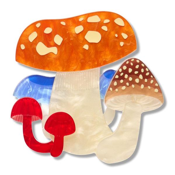 Erstwilder - Native Mushroom Medley Brooch - 20th Century Artifacts