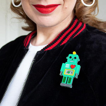 Erstwilder - Nuts and Bolts Robot Brooch (2021) - 20th Century Artifacts