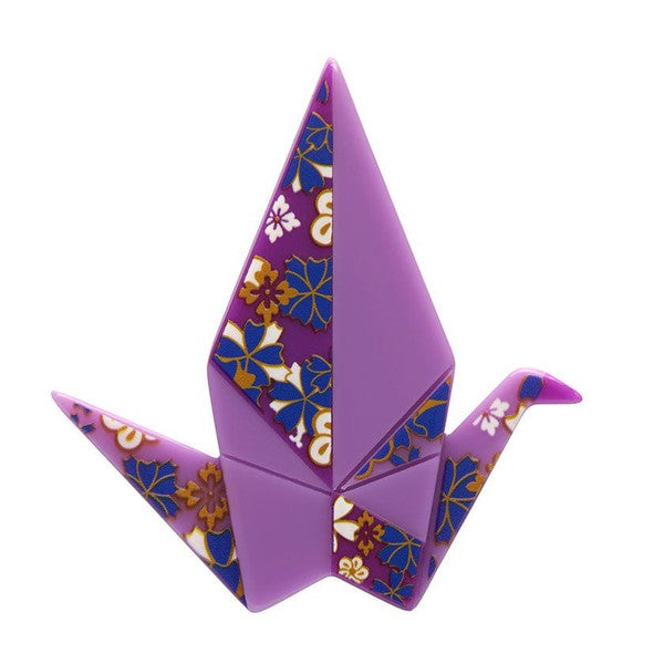 Erstwilder - Origami - Fortunate Crane Brooch - 20th Century Artifacts