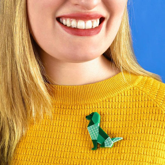 Erstwilder - Origami - Give the Dog a Bone Brooch - 20th Century Artifacts