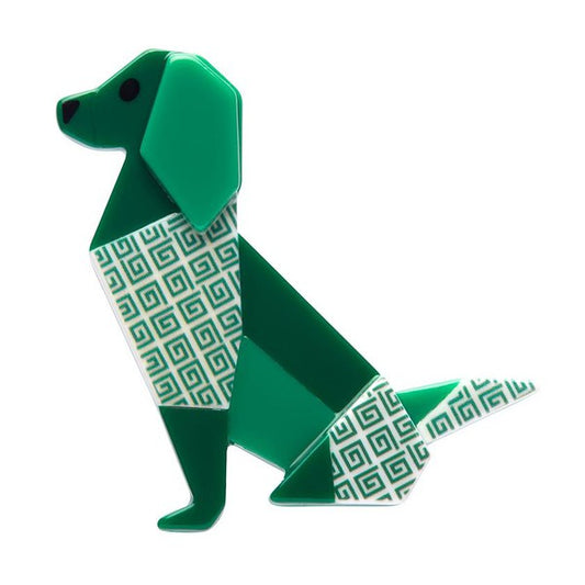 Erstwilder - Origami - Give the Dog a Bone Brooch - 20th Century Artifacts