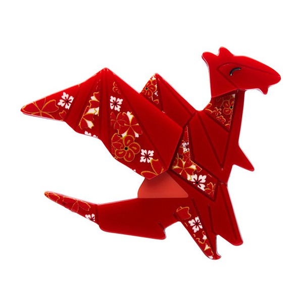 Erstwilder - Origami - Here Be Dragon Brooch - 20th Century Artifacts