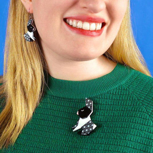 Erstwilder - Origami - Sleeping Rabbit Brooch - 20th Century Artifacts