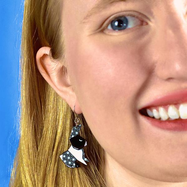 Erstwilder - Origami - Sleeping Rabbit Earrings - 20th Century Artifacts