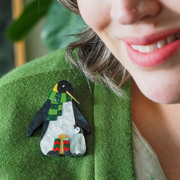 Erstwilder - Paddy & Pip the Penguins Brooch - 20th Century Artifacts