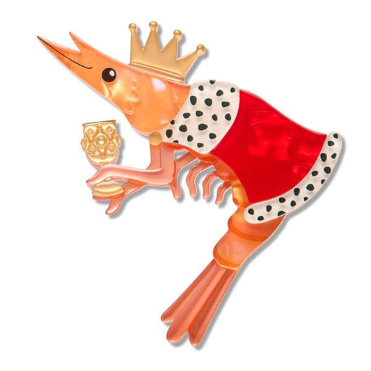 Erstwilder - Pascal the King Prawn Brooch - 20th Century Artifacts