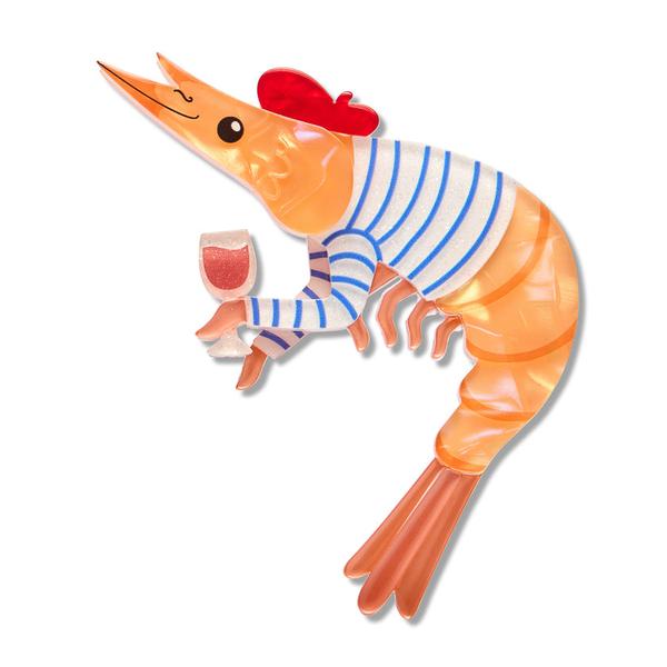 Erstwilder - Pascal the Parisian Prawn Brooch - 20th Century Artifacts