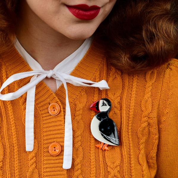 Erstwilder - Piccolo Puffin Brooch (2021) - 20th Century Artifacts