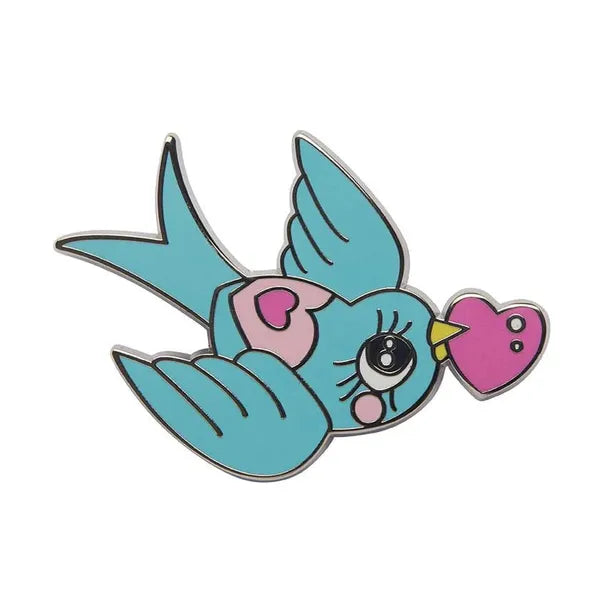 Erstwilder - Piper the Love Bird Enamel Pin - 20th Century Artifacts