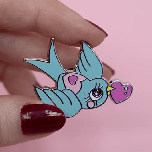 Erstwilder - Piper the Love Bird Enamel Pin - 20th Century Artifacts