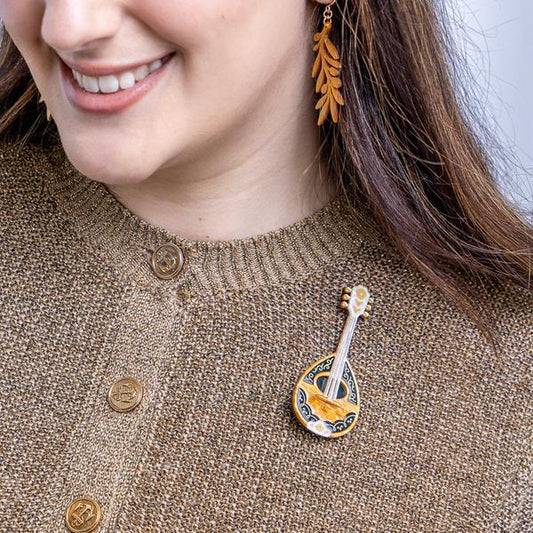 Erstwilder - Play Bouzouki Brooch - 20th Century Artifacts