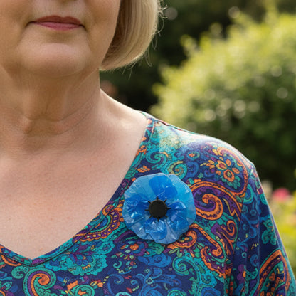 Erstwilder - Poppy Field Brooch (2016) blue - 20th Century Artifacts