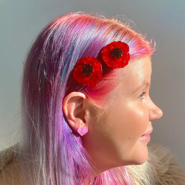 Erstwilder - Poppy Field Hair Clips - 20th Century Artifacts