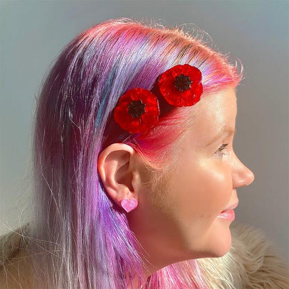 Erstwilder - Poppy Field Hair Clips - 20th Century Artifacts