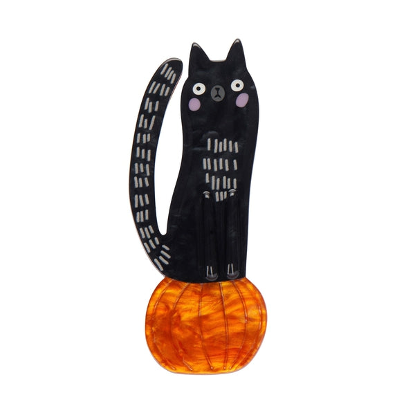 Erstwilder - Pumpkin Time Kitty Brooch (Terry Runyan 2) (2023) - 20th Century Artifacts