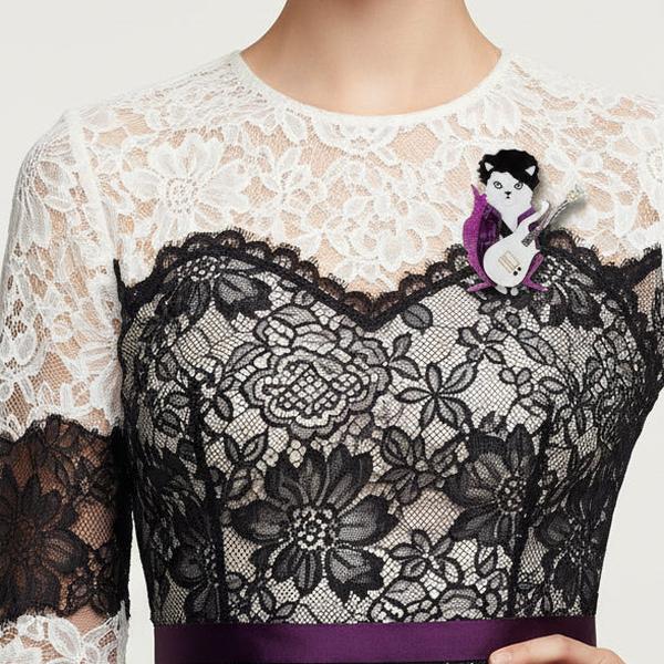Erstwilder - Purple Rain Prince Cat Brooch (2017) - 20th Century Artifacts