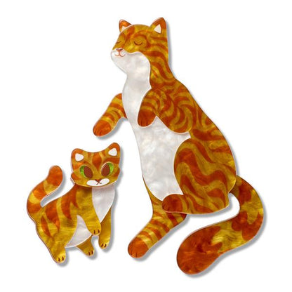 Erstwilder - Purrfect Harmony Brooch Pair - 20th Century Artifacts