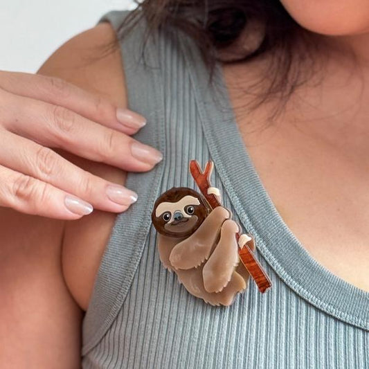 Erstwilder - Pygmy Three-Toed Sloth Brooch - 20th Century Artifacts