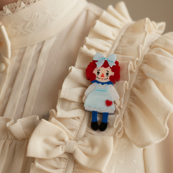 Erstwilder - Raggedy Annie Mini Brooch - 20th Century Artifacts