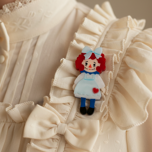 Erstwilder - Raggedy Annie Mini Brooch - 20th Century Artifacts
