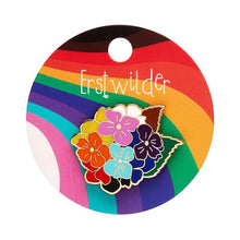 Load image into Gallery viewer, Erstwilder - Rainbow Heartfelt Hydrangea Enamel Pin - 20th Century Artifacts
