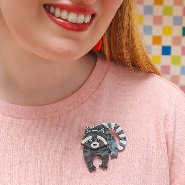 Erstwilder - Randy Raccoon Brooch - 20th Century Artifacts