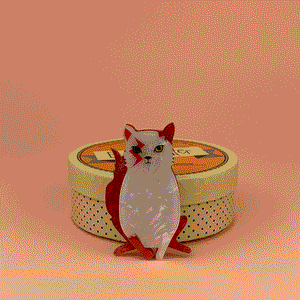 Erstwilder - Rebel, Rebel David Bowie Cat Brooch (2020) - 20th Century Artifacts