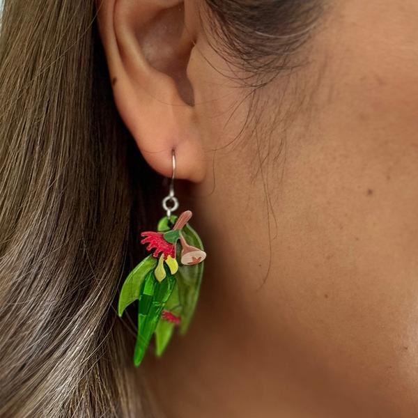 Erstwilder - Red Gum Blossom Drop Earrings - 20th Century Artifacts